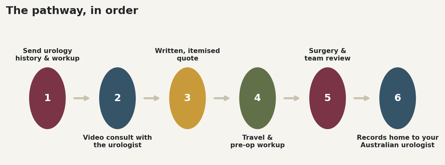 Chart: The pathway, in order