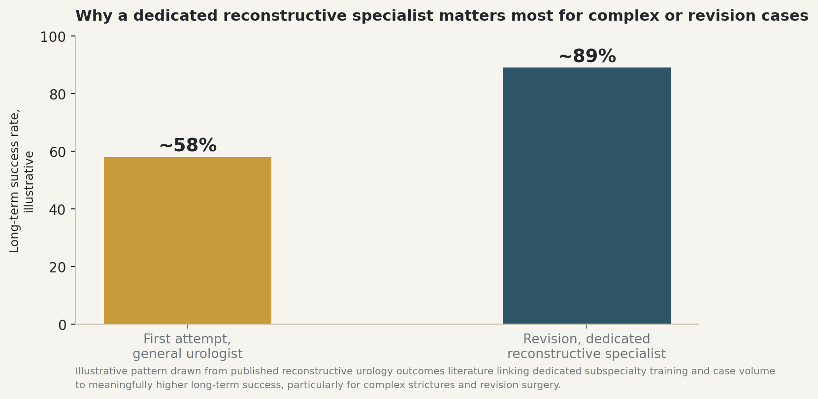 Chart: Why a dedicated reconstructive specialist matters most for complex or revision cases
