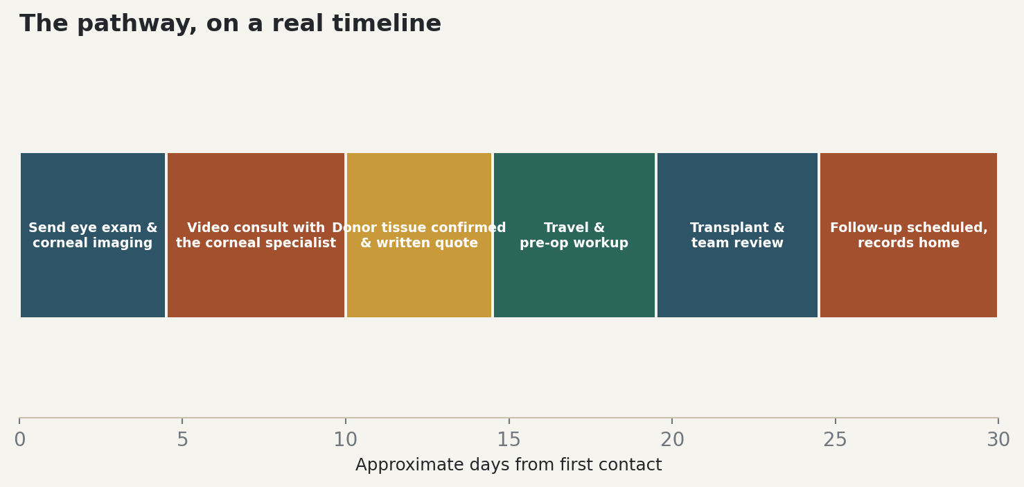 Chart: The pathway, on a real timeline