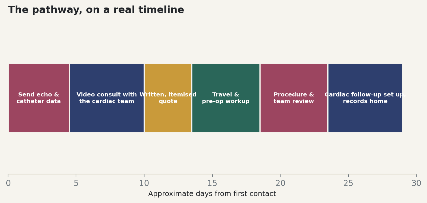 Chart: The pathway, on a real timeline