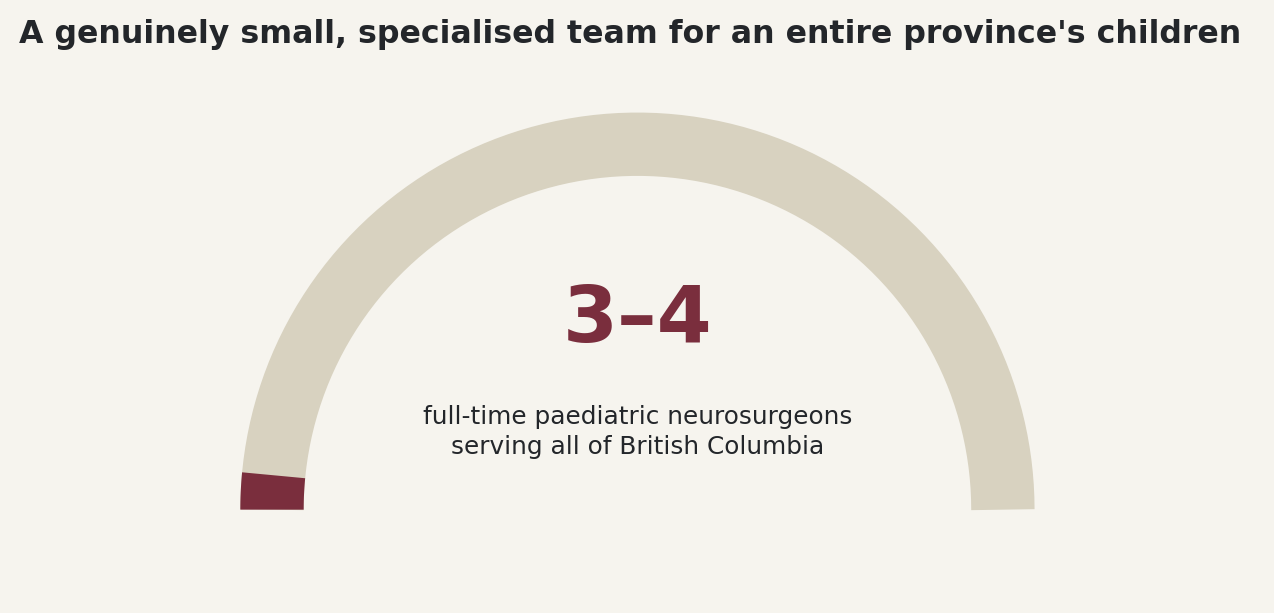 Chart: Only 3-4 full-time paediatric neurosurgeons serve all of British Columbia