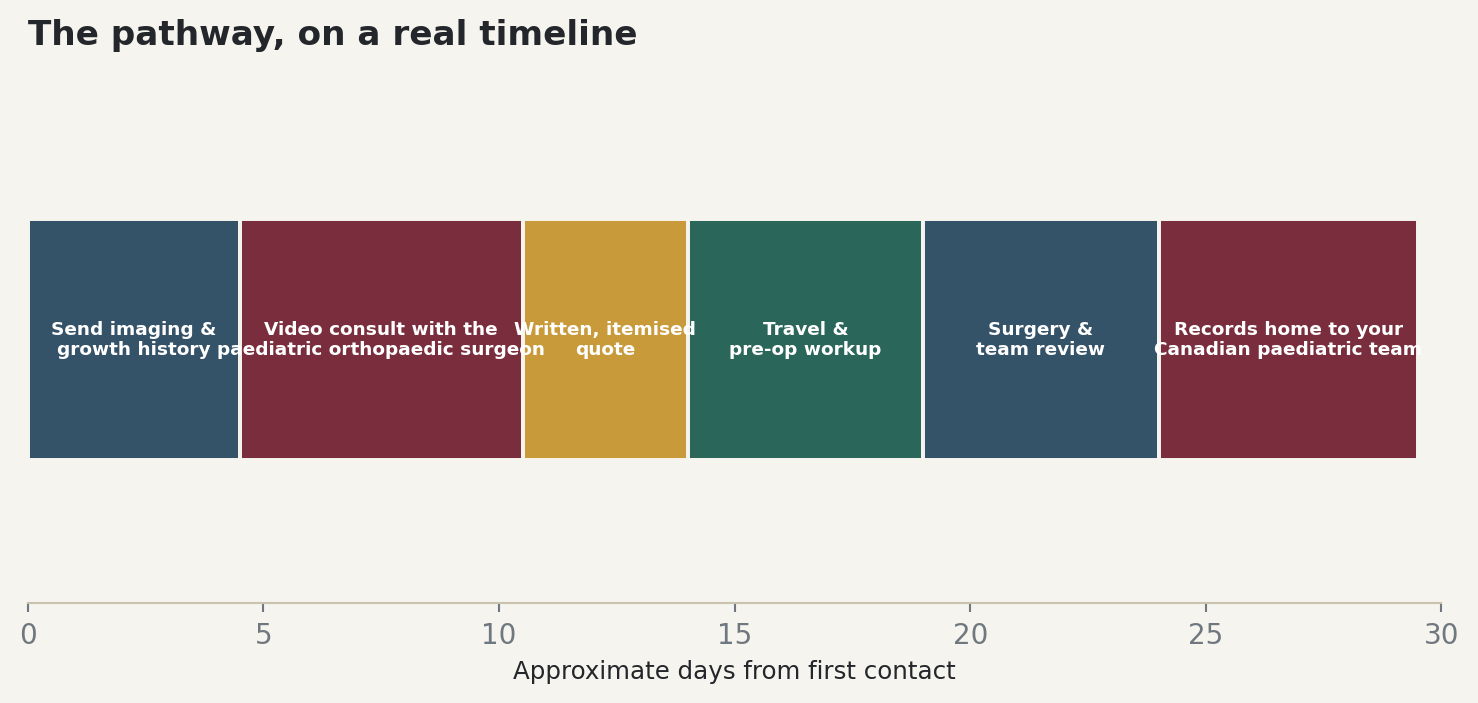 Chart: The pathway, on a real timeline