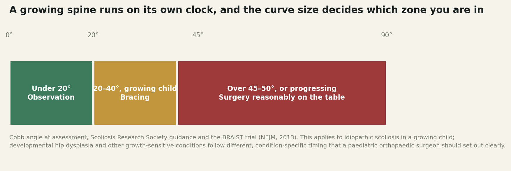 Chart: Why scoliosis runs on its own clock